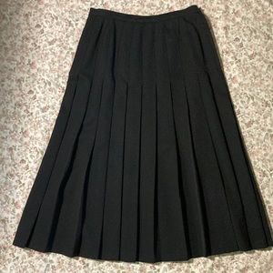 Pendleton Black Wool Pleated Skirt